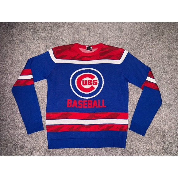 MLB Other - Men's‎ Chicago Cubs Baseball Blue & Red Sweater